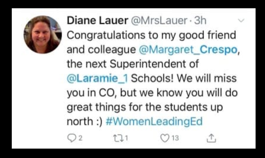 Tweet about LCSD1's new superintendent